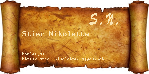 Stier Nikoletta névjegykártya