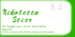 nikoletta stier business card